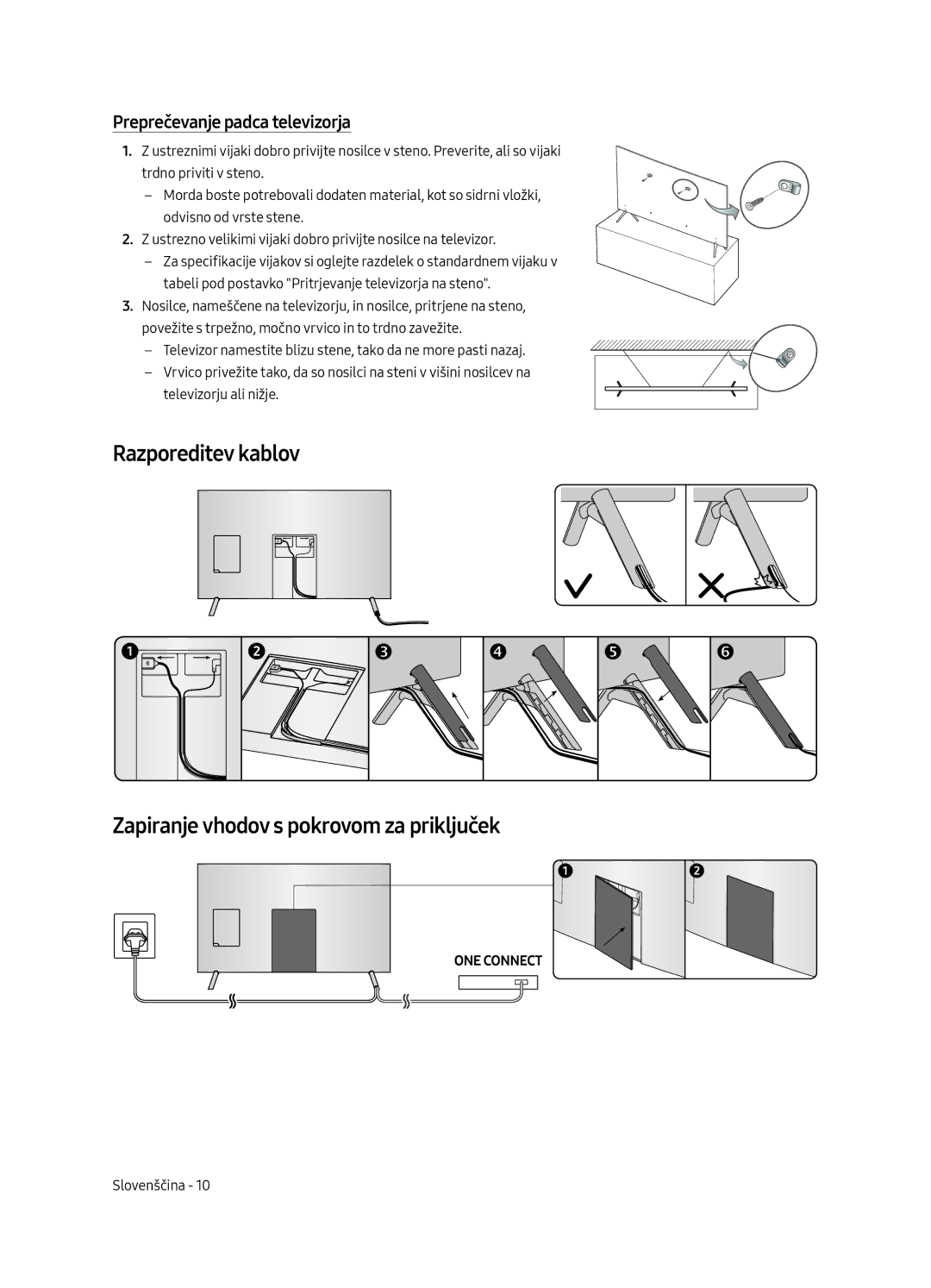 Samsung UE65MU7002TXXH, UE55MU7002TXXH, UE75MU7002TXXH, UE49MU7002TXXH, UE82MU7002TXXH manual Preprečevanje padca televizorja 