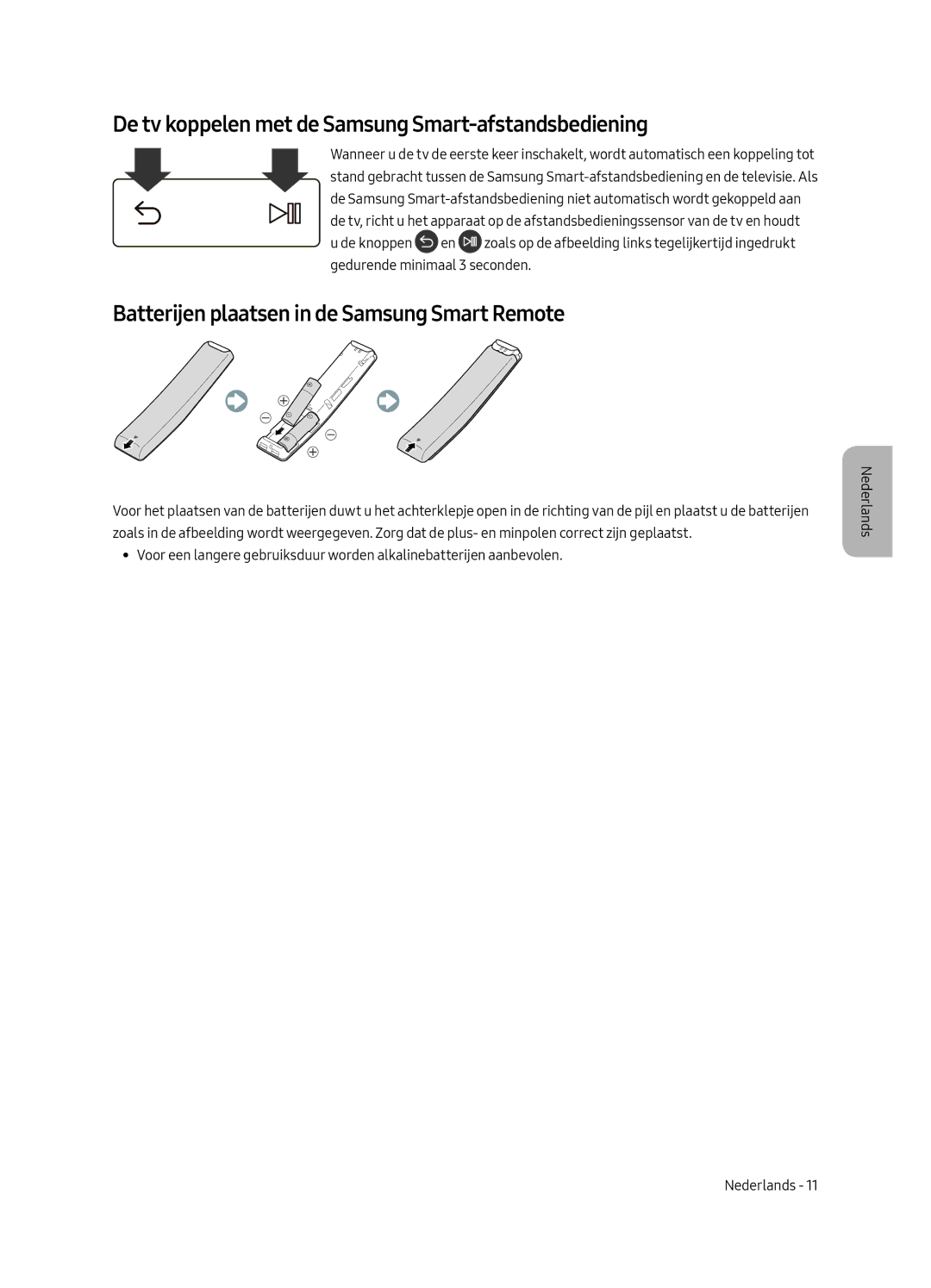 Samsung UE49MU8000LXXN, UE55MU8000LXXN, UE65MU8000LXXN, UE75MU8000LXXN De tv koppelen met de Samsung Smart-afstandsbediening 