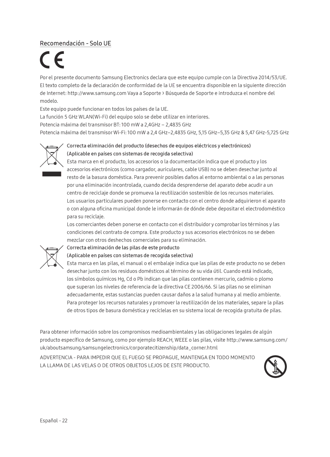 Samsung UE75NU8005TXXC, UE55NU8005TXXC, UE49NU8005TXXC, UE65NU8005TXXC manual Recomendación Solo UE 