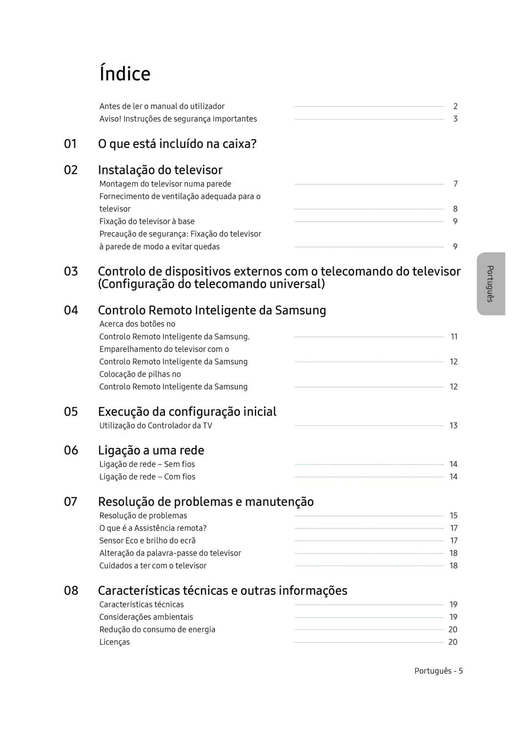 Samsung UE65NU8505TXXC, UE55NU8505TXXC manual Índice 