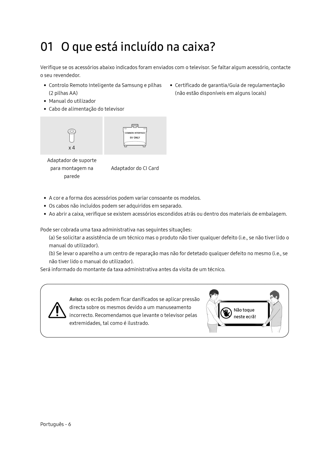 Samsung UE55NU8505TXXC, UE65NU8505TXXC manual Que está incluído na caixa? 