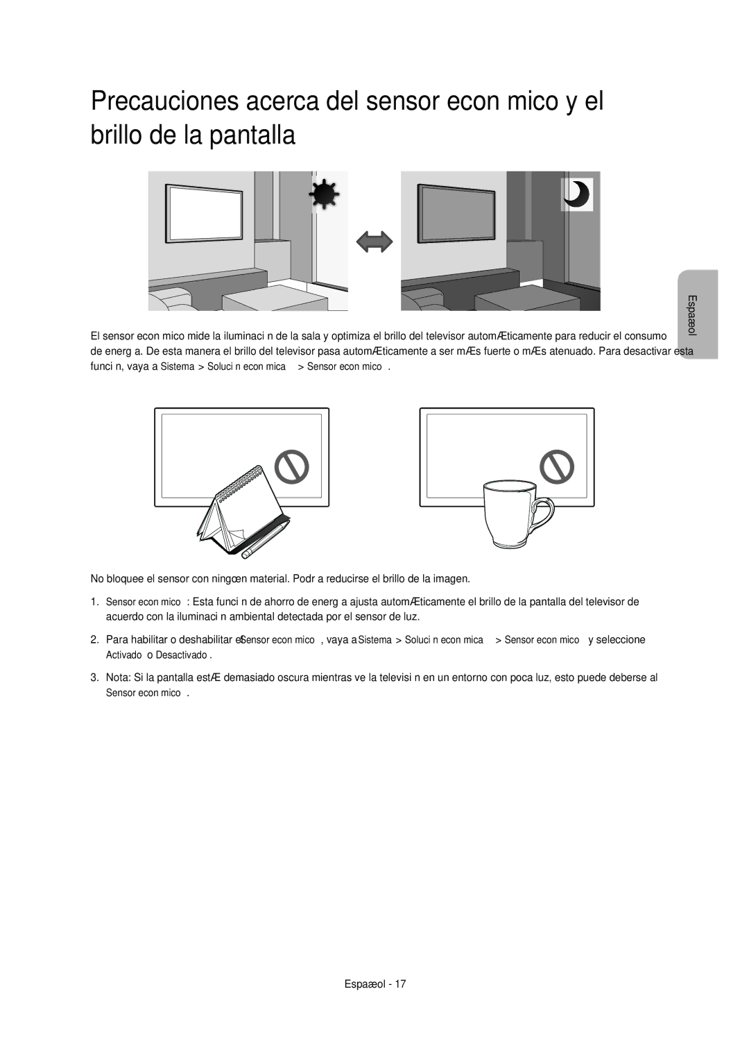 Samsung UE58H5203AWXXH, UE58H5203AWXXC manual Español 