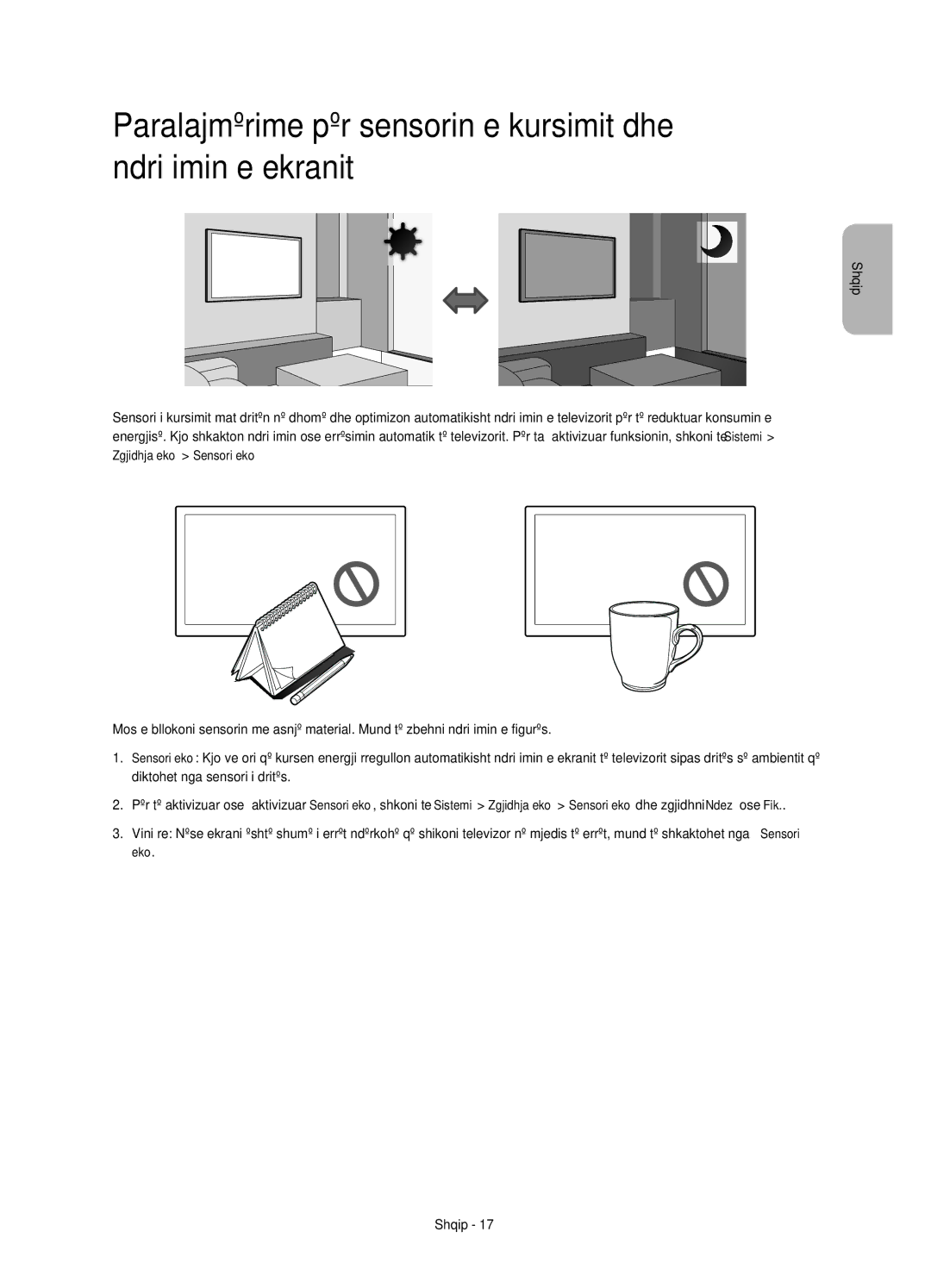 Samsung UE58H5203AWXXC, UE58H5203AWXZF, UE58H5203AWXXH, UE58H5203AWXXN manual Shqip 