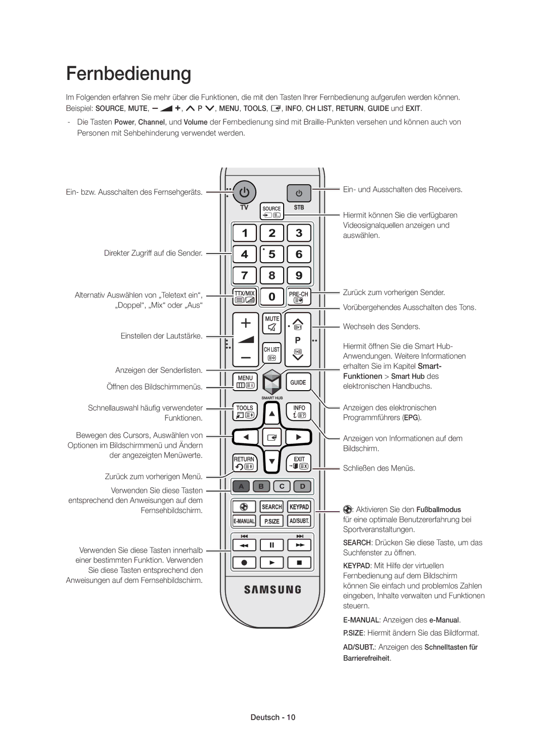 Samsung UE58H5203AWXZF manual Hiermit können Sie die verfügbaren 