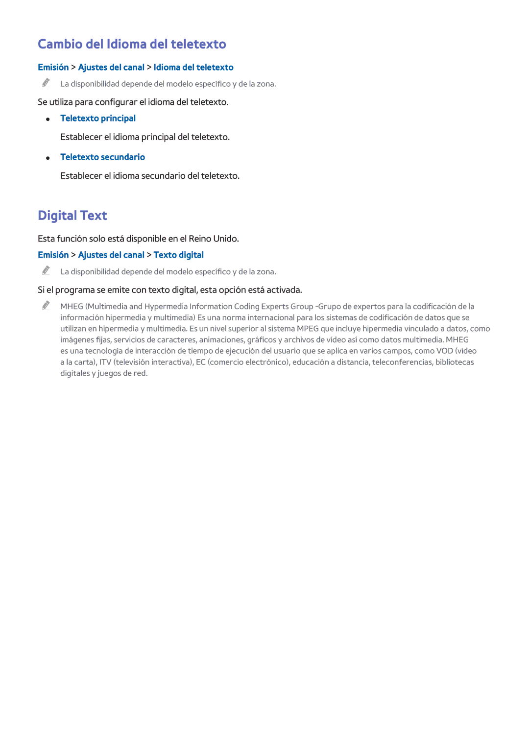 Samsung UE48H4203AWXXH, UE58J5270SSXZG, UE60H6203AWXXC, UE60H6203AWXXH manual Cambio del Idioma del teletexto, Digital Text 