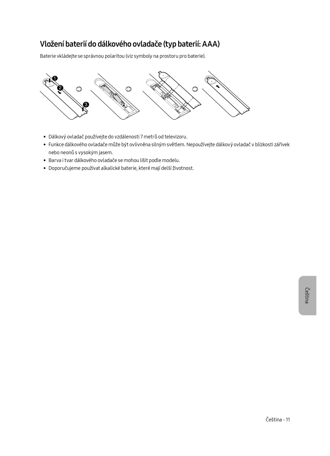 Samsung UE55MU6122KXXH, UE58MU6192UXXH, UE40MU6122KXXH, UE65MU6122KXXH Vložení baterií do dálkového ovladače typ baterií AAA 