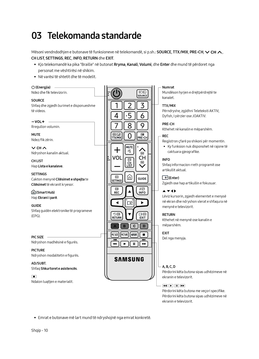 Samsung UE58MU6192UXXH, UE40MU6122KXXH, UE65MU6122KXXH, UE50MU6122KXXH, UE43MU6122KXXH, UE55MU6122KXXH Telekomanda standarde 