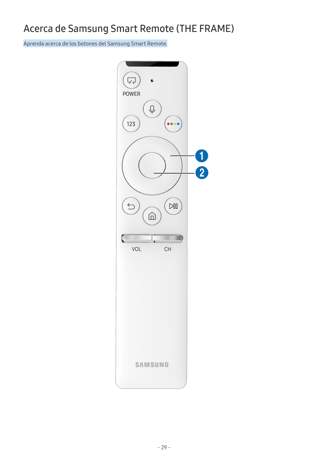 Samsung QE88Q9FAMTXXC, UE58MU6199UXZG, UE65MU6470UXZG, UE75MU6170UXZG, QE75Q7FAMTXXC Acerca de Samsung Smart Remote the Frame 