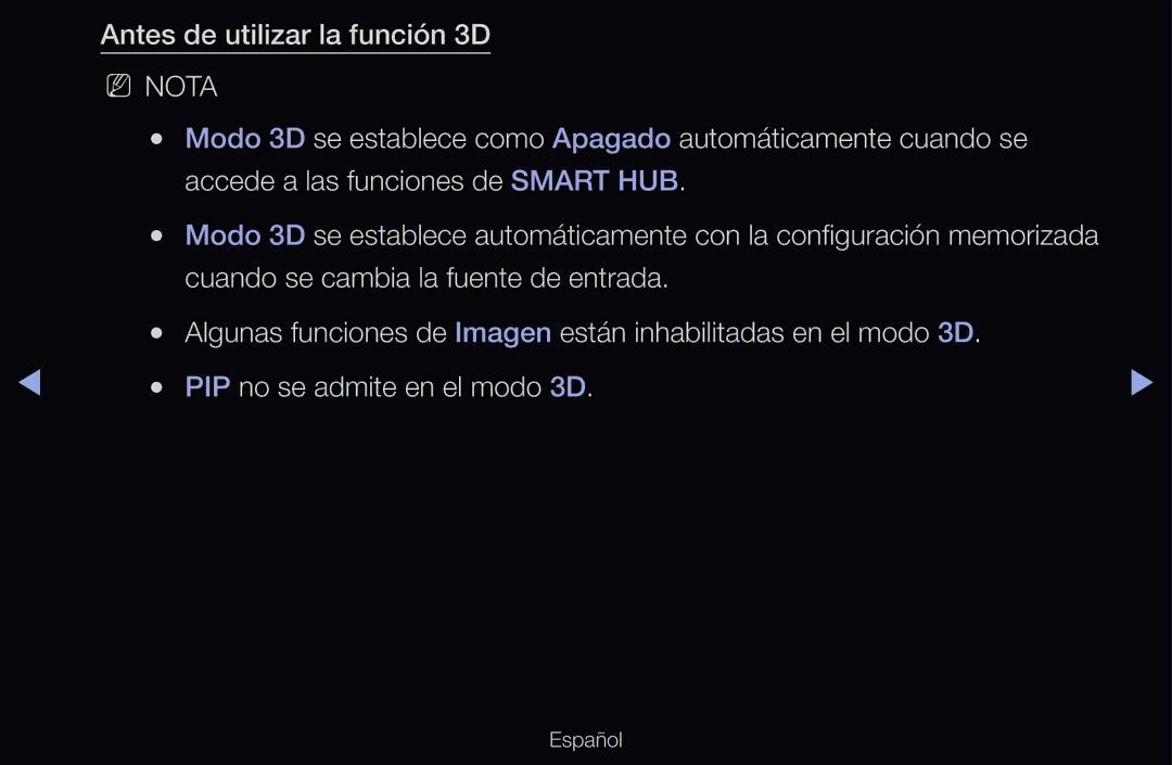 Samsung UE32D6000TWXXC, UE60D6500VSXZG, UE40D6200TSXZG, UE46D6530WSXXN, UE46D6100SWXXC manual Antes de utilizar la función 3D 