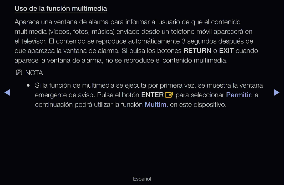 Samsung UE55D6100SWXXC, UE60D6500VSXZG, UE40D6200TSXZG, UE46D6530WSXXN, UE46D6100SWXXC manual Uso de la función multimedia 