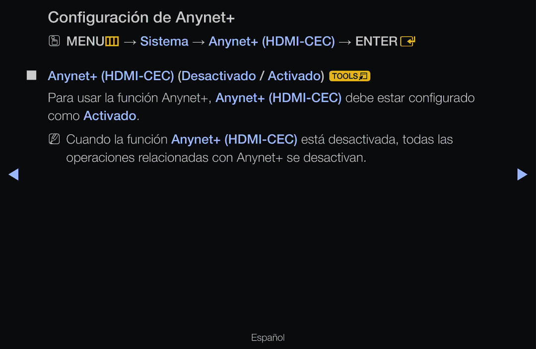 Samsung UE32D6100SWXXC, UE60D6500VSXZG, UE40D6200TSXZG, UE46D6530WSXXN, UE46D6100SWXXC manual Configuración de Anynet+ 