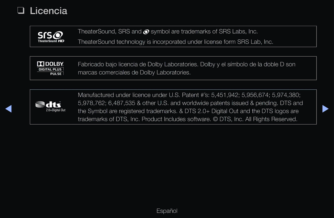 Samsung UE46D6500VHXXC, UE60D6500VSXZG, UE40D6200TSXZG, UE46D6530WSXXN, UE46D6100SWXXC, UE40D6530WSXXC, UE32D6510WSXZG Licencia 