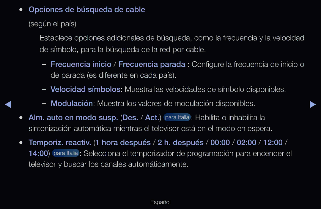 Samsung UE46D6530WSXXC, UE60D6500VSXZG, UE40D6200TSXZG, UE46D6530WSXXN, UE46D6100SWXXC manual Habilita o inhabilita la 