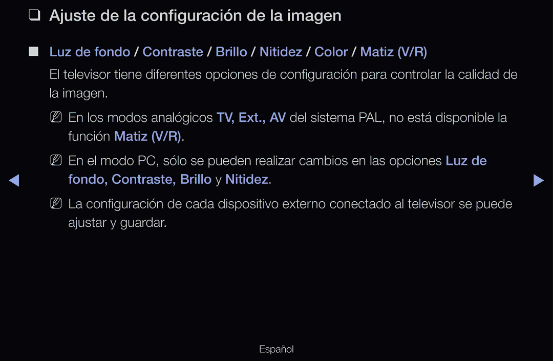 Samsung UE32D6000TWXXC, UE60D6500VSXZG manual Ajuste de la configuración de la imagen, La imagen, Ajustar y guardar 