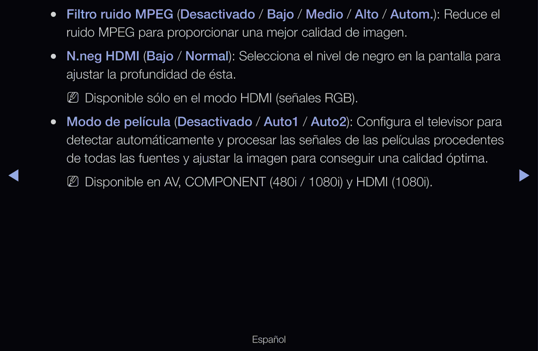 Samsung UE40D6000TWXXC, UE60D6500VSXZG, UE40D6200TSXZG manual Ruido Mpeg para proporcionar una mejor calidad de imagen 