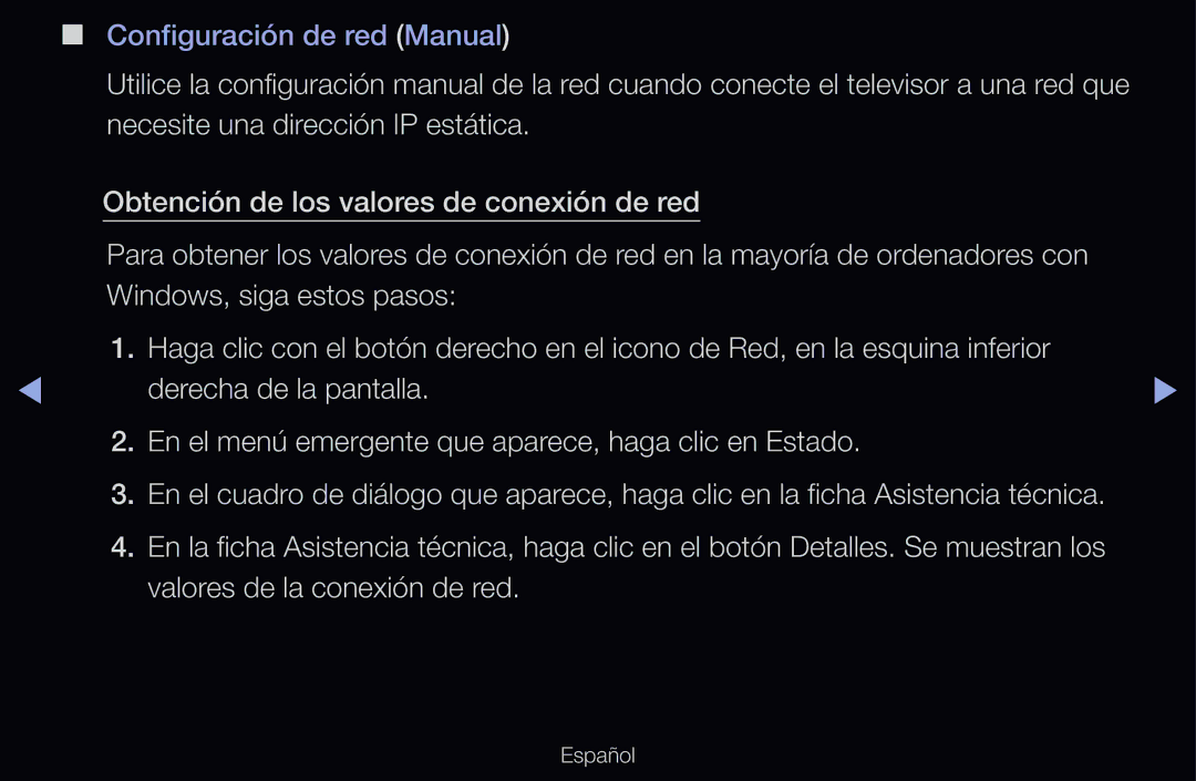 Samsung UE37D6750WSXXH, UE60D6500VSXZG, UE40D6200TSXZG, UE46D6530WSXXN, UE46D6100SWXXC manual Configuración de red Manual 