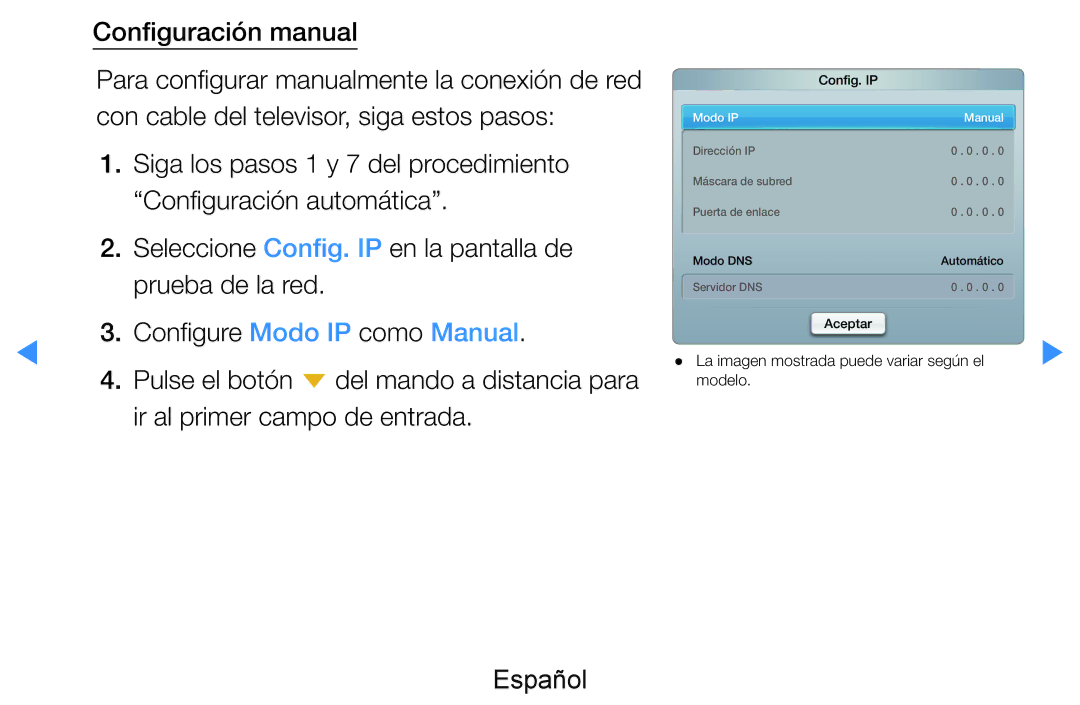 Samsung UE40D7000LSXXC, UE60D8000YSXXC, UE46D7090LSXZG, UE46D8000YSXXC manual La imagen mostrada puede variar según el 