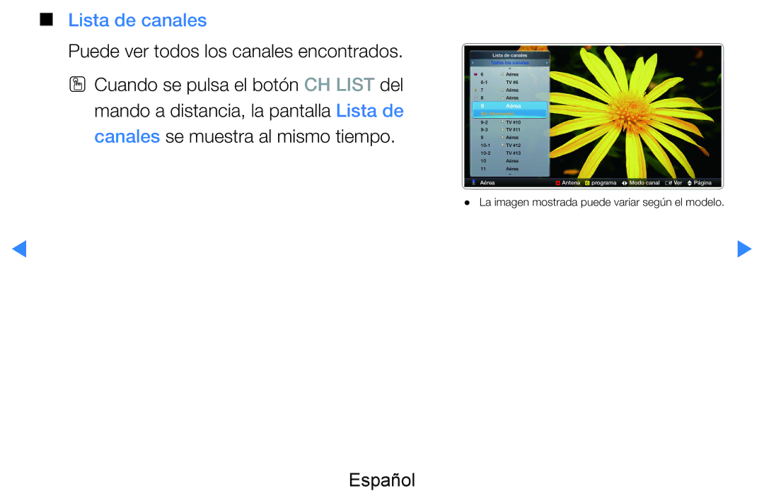 Samsung UE46D7090LSXZG, UE60D8000YSXXC, UE46D8000YSXXC manual Lista de canales, Puede ver todos los canales encontrados 