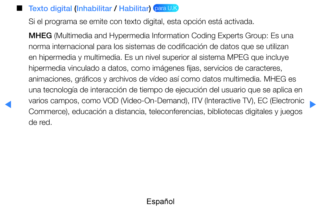 Samsung UE55D7000LSXXC, UE60D8000YSXXC, UE46D7090LSXZG, UE46D8000YSXXC manual Texto digital Inhabilitar / Habilitar para U.K 