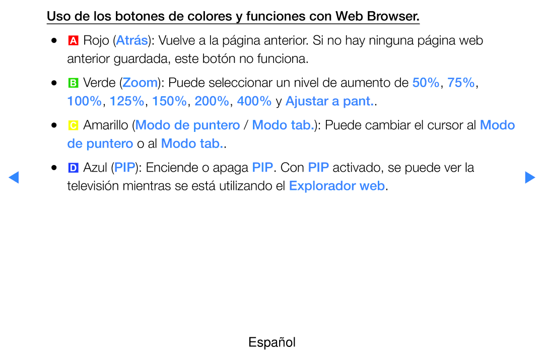 Samsung UE46D8000YSXXH, UE60D8000YSXXC manual 100%, 125%, 150%, 200%, 400% y Ajustar a pant, De puntero o al Modo tab 