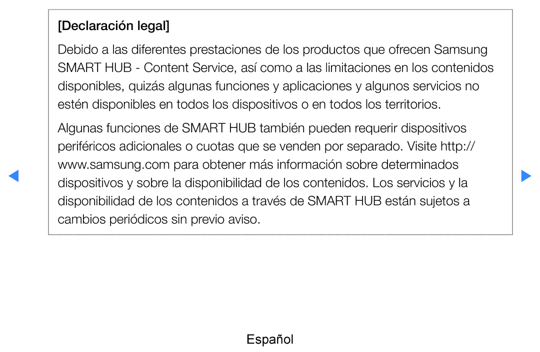 Samsung UE46D8000YSXXC, UE60D8000YSXXC, UE46D7090LSXZG, UE55D7000LSXXH, UE55D8000YSXXC, UE46D8000YSXXH manual Declaración legal 