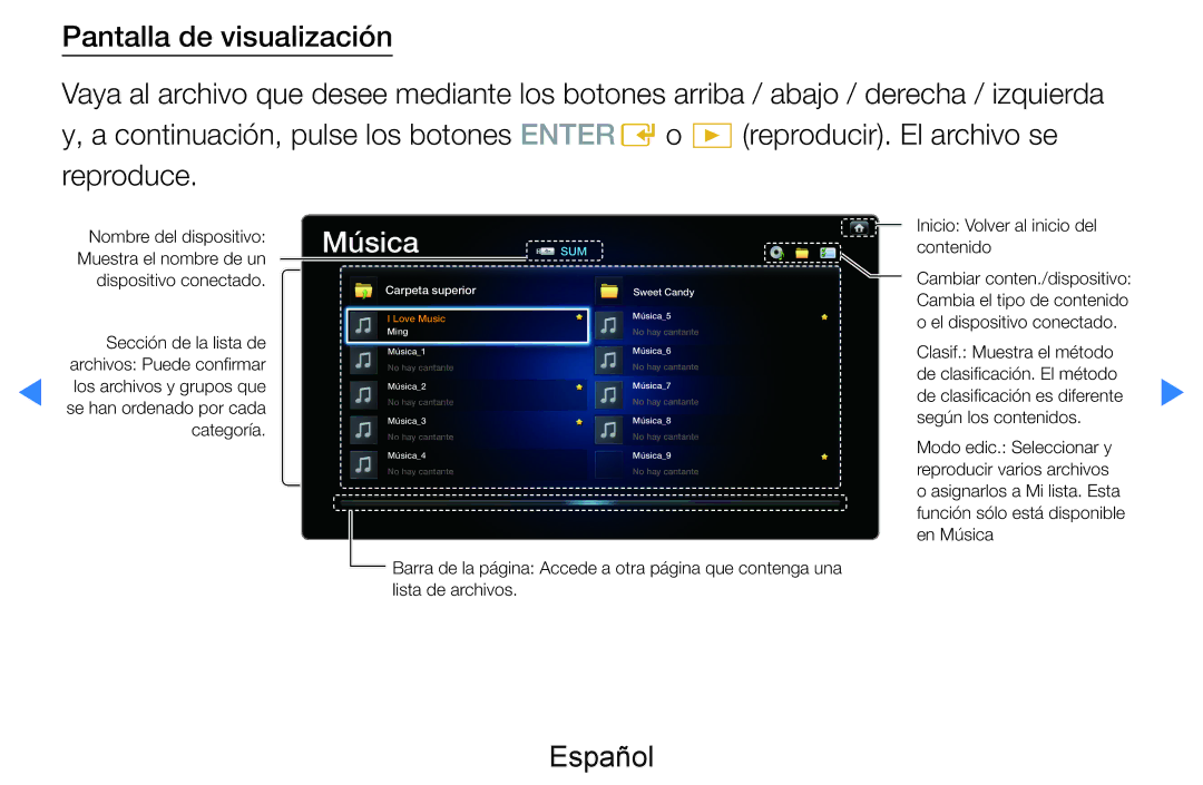 Samsung UE46D8000YSXXC, UE60D8000YSXXC, UE46D7090LSXZG, UE55D7000LSXXH, UE55D8000YSXXC, UE46D8000YSXXH, UE46D7000LSXXC Música 