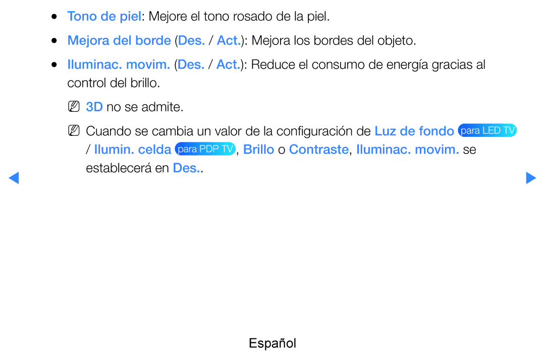 Samsung UE46D8000YSXXH, UE60D8000YSXXC, UE46D7090LSXZG, UE46D8000YSXXC, UE55D7000LSXXH manual Establecerá en Des Español 