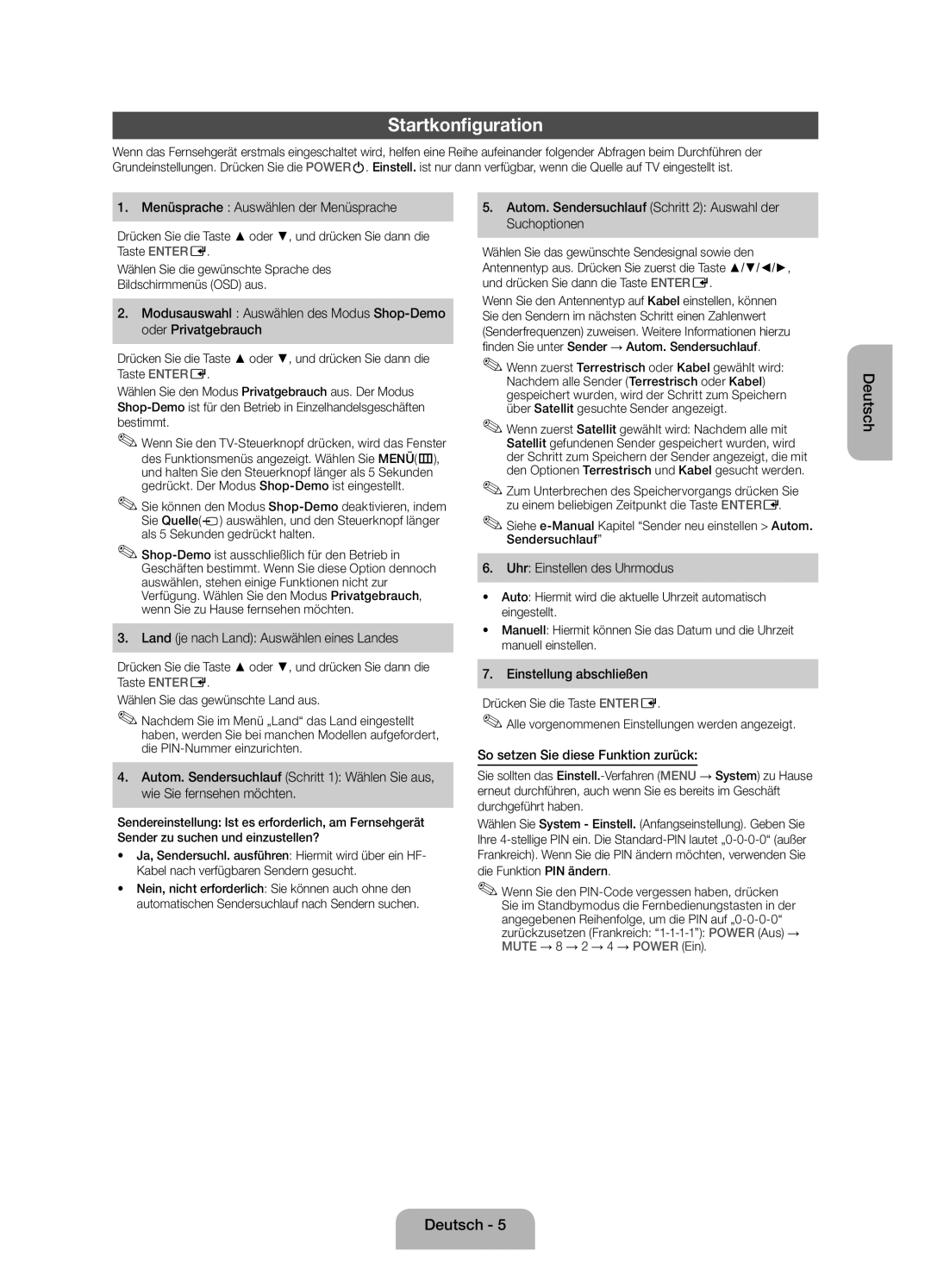 Samsung UE60EH6000SXZF manual Startkonfiguration 