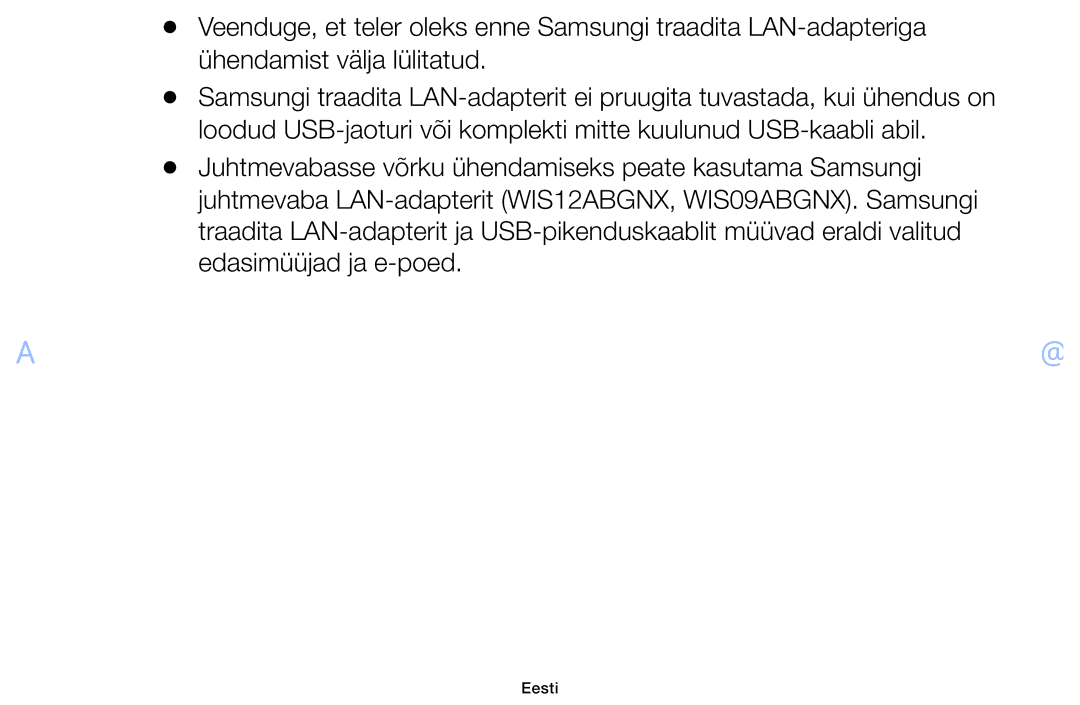 Samsung UE55F6100AWXBT, UE60F6170SSXZG, UE22F5000AWXBT, UE19F4000AWXBT, UE28F4000AWXBT, UE32F6100AWXBT, UE40F6100AWXBT Eesti 