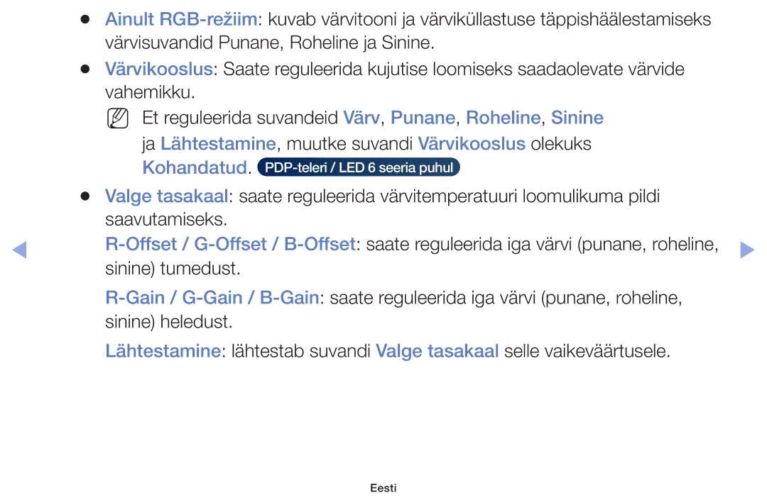 Samsung UE28F4000AWXBT, UE60F6170SSXZG, UE22F5000AWXBT, UE19F4000AWXBT manual Kohandatud. PDP-teleri / LED 6 seeria puhul 