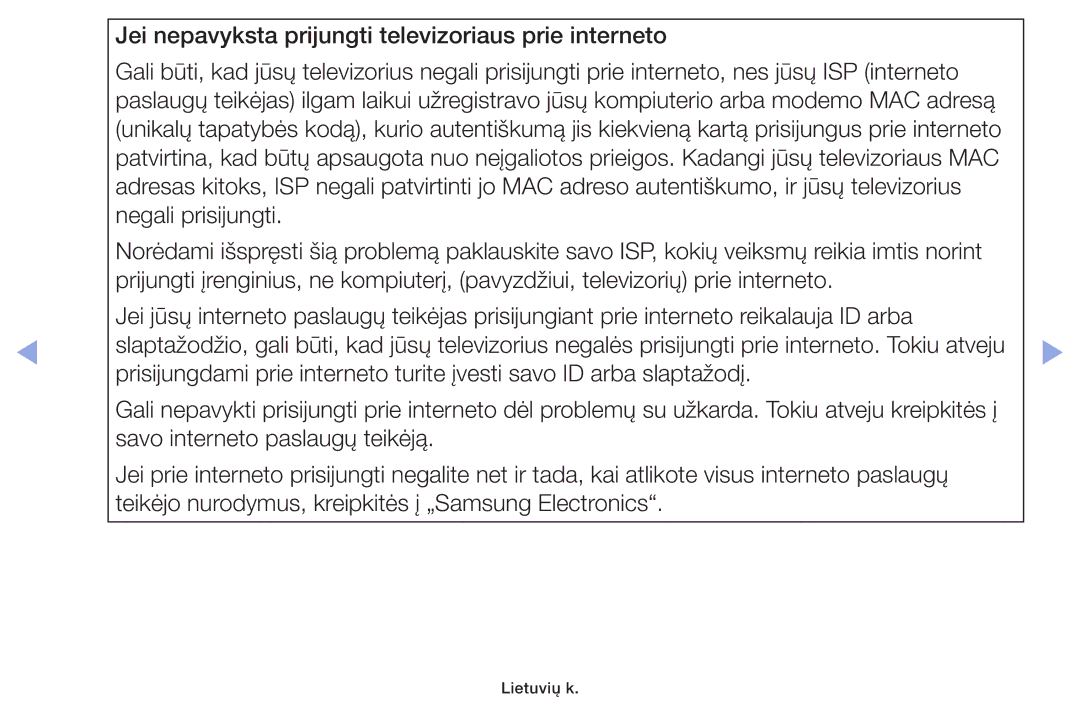 Samsung UE55F6100AWXBT, UE60F6170SSXZG, UE22F5000AWXBT, UE19F4000AWXBT, UE28F4000AWXBT, UE32F6100AWXBT manual Lietuvių k 