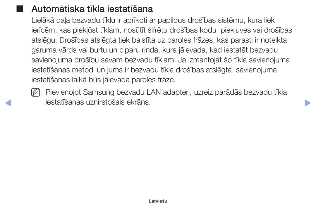 Samsung UE40F6100AWXBT, UE60F6170SSXZG, UE22F5000AWXBT, UE19F4000AWXBT, UE55F6100AWXBT manual Automātiska tīkla iestatīšana 