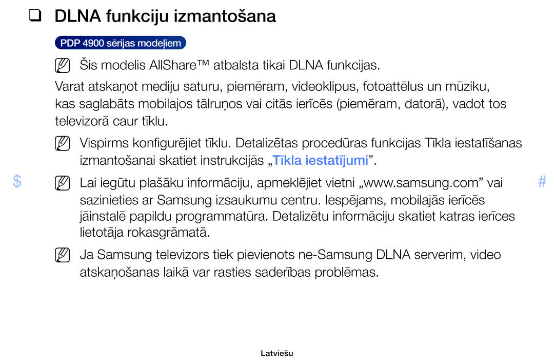 Samsung UE46F6100AWXBT, UE60F6170SSXZG, UE22F5000AWXBT, UE19F4000AWXBT, UE55F6100AWXBT manual Dlna funkciju izmantošana 