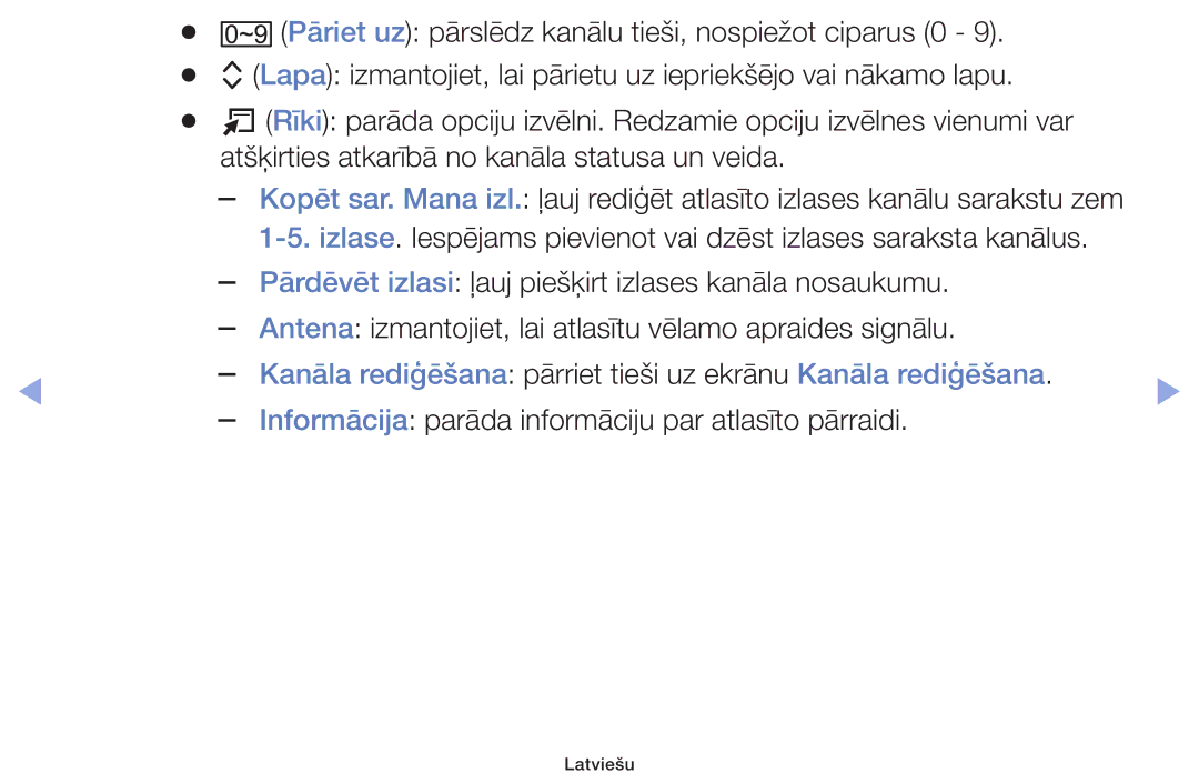 Samsung UE28F4000AWXBT, UE60F6170SSXZG, UE22F5000AWXBT manual Kanāla rediģēšana pārriet tieši uz ekrānu Kanāla rediģēšana 