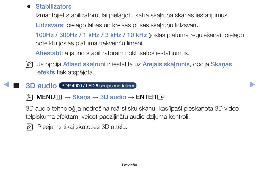 Samsung UE46F6100AWXBT, UE60F6170SSXZG, UE22F5000AWXBT, UE19F4000AWXBT, UE55F6100AWXBT, UE28F4000AWXBT 3D audio, Stabilizators 
