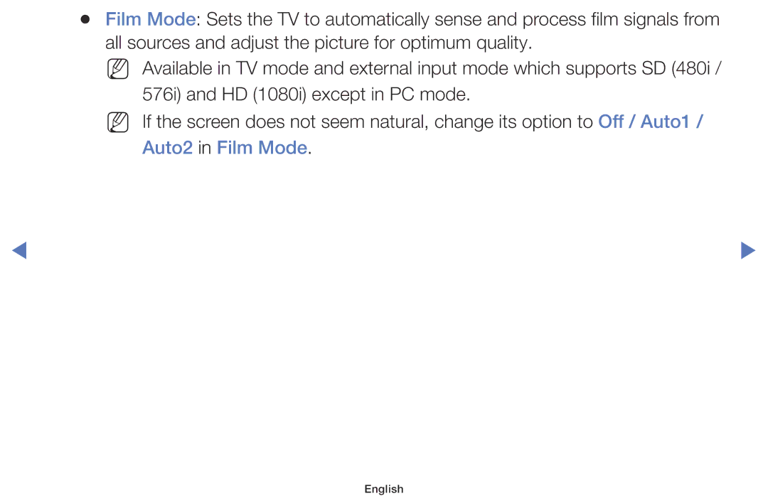 Samsung UE40J5000AWXXC, UE60J6150ASXZG, UE40J5170ASXZG, UE32J4100AWXXH, UE32J4000AWXXH, UE28J4100AWXZG manual Auto2 in Film Mode 