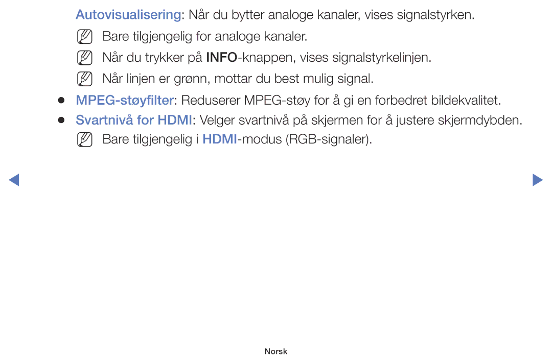 Samsung UE40J5005AKXXE, UE60J6175AUXXE, UE55J5105AKXXE, UE32J5005AKXXE, UE48J5005AKXXE manual Norsk 