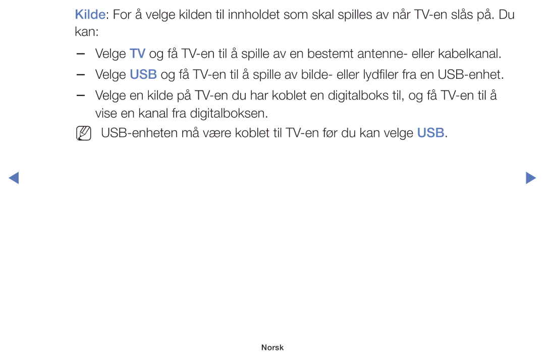 Samsung UE55J5105AKXXE, UE60J6175AUXXE, UE32J5005AKXXE, UE40J5005AKXXE, UE48J5005AKXXE manual Norsk 