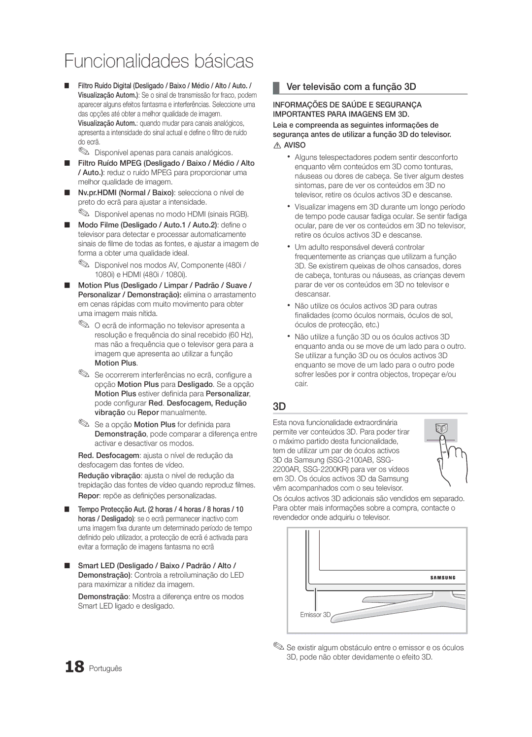 Samsung UE65C8000XWXXH, UE65C8000XWXXC manual Ver televisão com a função 3D, Repor repõe as definições personalizadas 