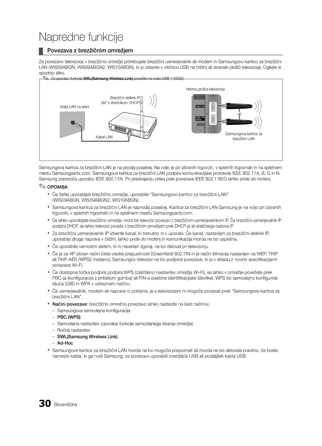 Samsung UE65C8000XWXXH, UE65C8000XWXXC manual Povezava z brezžičnim omrežjem, Ali 