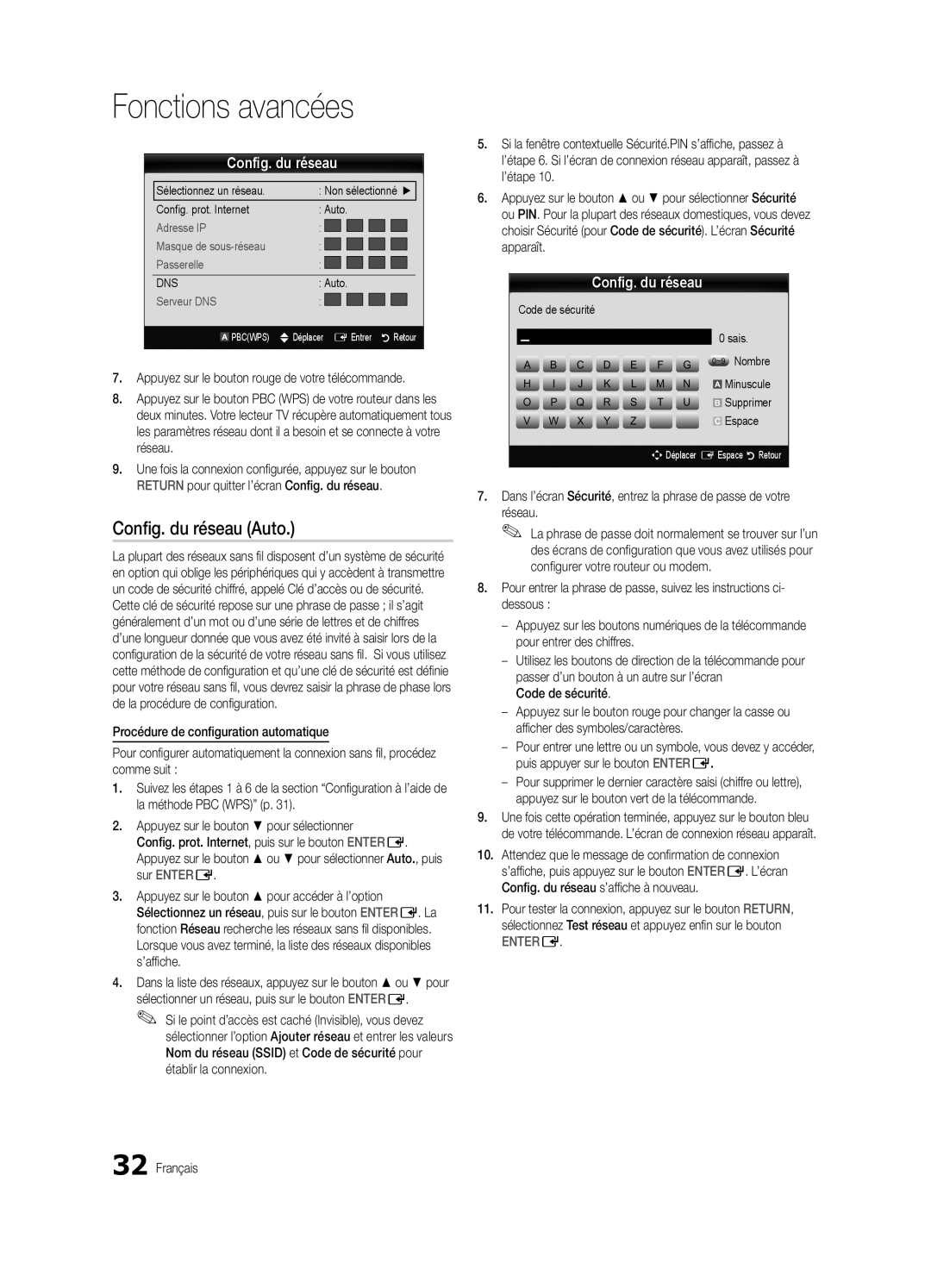 Samsung UE65C8000XWXXH, UE65C8000XWXXC manual Code de sécurité Sais ~9 Nombre Minuscule, Espace 