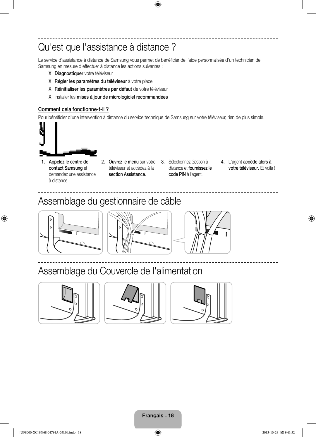 Samsung UE46F8000SLXXC, UE65F8000SLXXH, UE46F8000SLXXH Quest que lassistance à distance ?, Comment cela fonctionne-t-il ? 