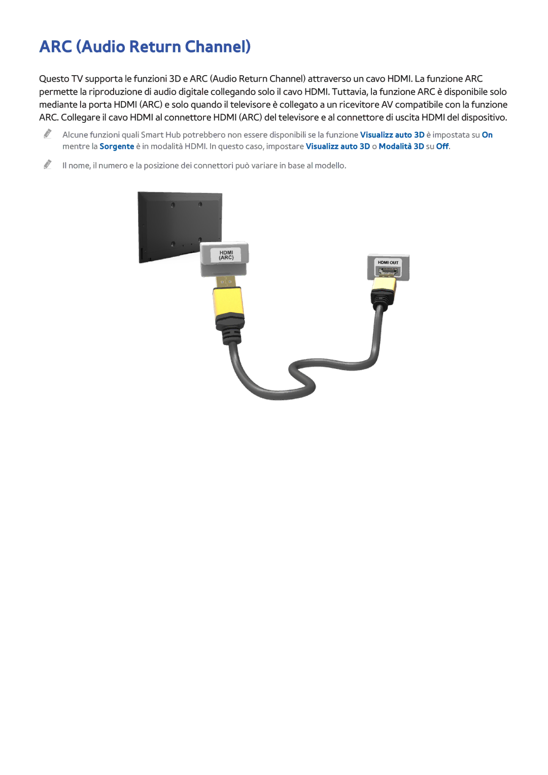 Samsung UE60F7000SZXZT, UE65F9000SLXXC, UE46F8000SLXXN, UE46F7000SLXXH, UE65F9000SLXXN, UE85S9SZXZT ARC Audio Return Channel 