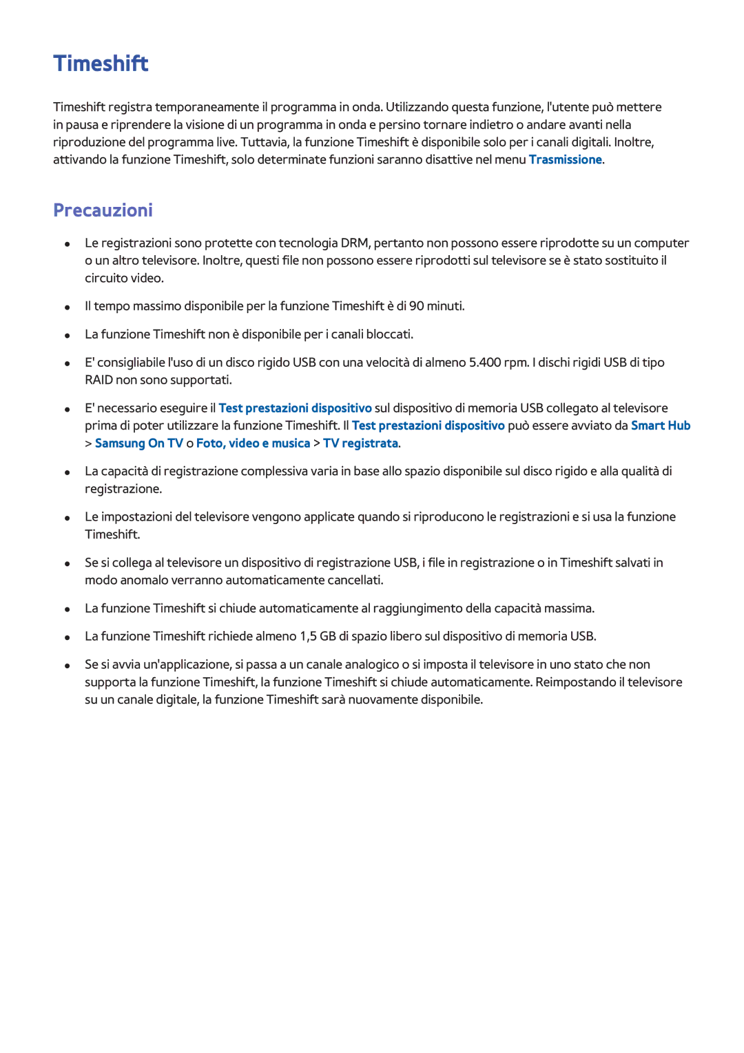Samsung UE65F9000SLXXH, UE65F9000SLXXC, UE46F8000SLXXN manual Timeshift, Samsung On TV o Foto, video e musica TV registrata 