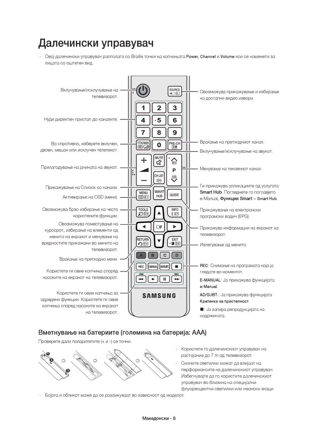 Samsung UE55H6400AKXXU Овозможува прикажување и избирање, На достапни видео извори, Прилагодување на јачината на звукот 