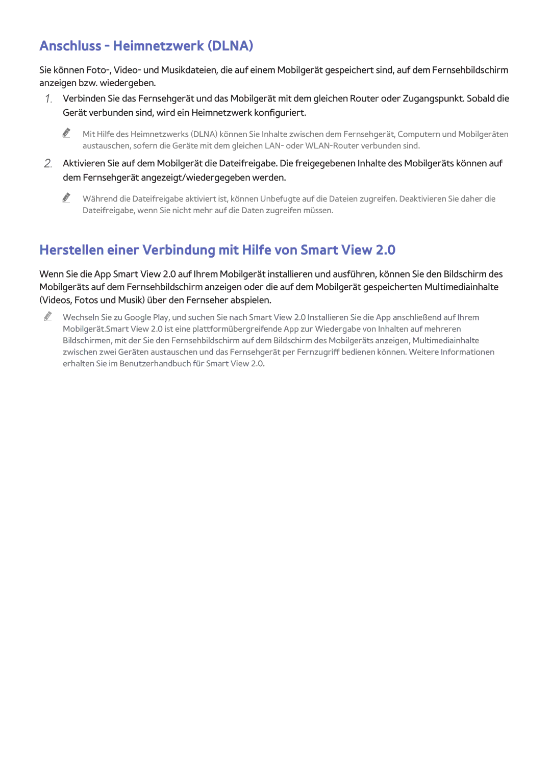 Samsung UE48H8000SLXZF, UE65H8000ALXTK Anschluss Heimnetzwerk Dlna, Herstellen einer Verbindung mit Hilfe von Smart View 