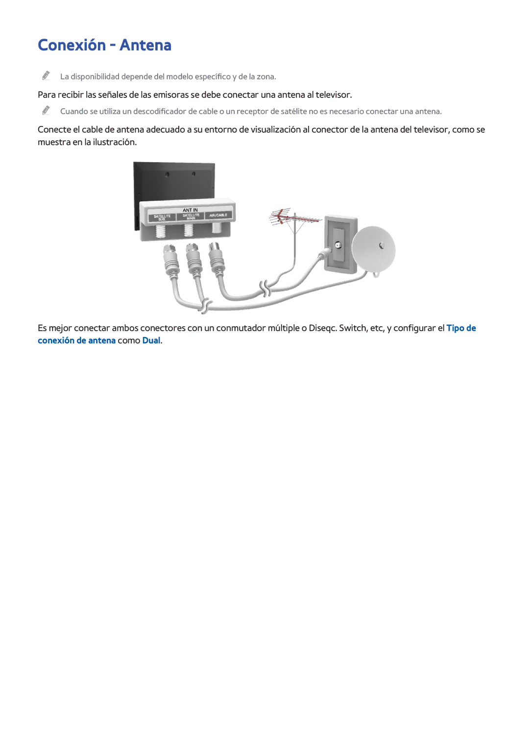 Samsung UE65H8000SLXXH, UE48H8000SLXXC, UE55H8000SLXXH, UE48H8000SLXXH, UE65H8000SLXXC, UE55H8000SLXXC manual Conexión Antena 