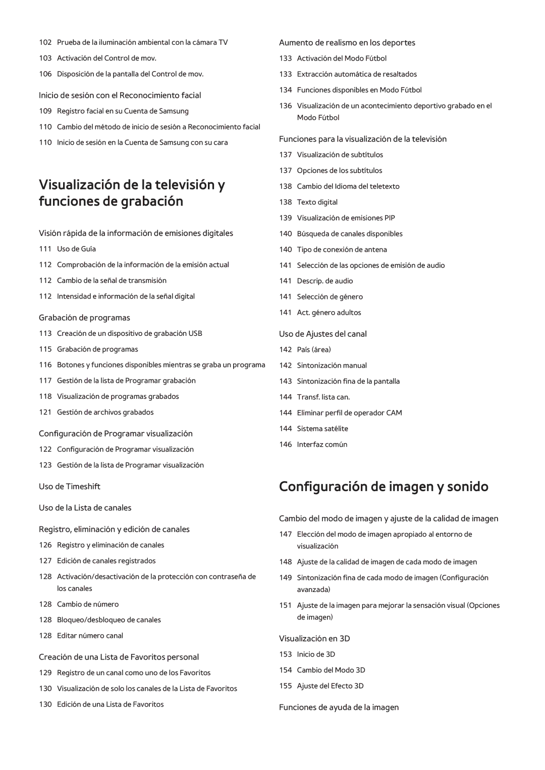 Samsung UE65H8000SLXXC, UE65H8000SLXXH, UE48H8000SLXXC manual Visualización de la televisión y funciones de grabación 