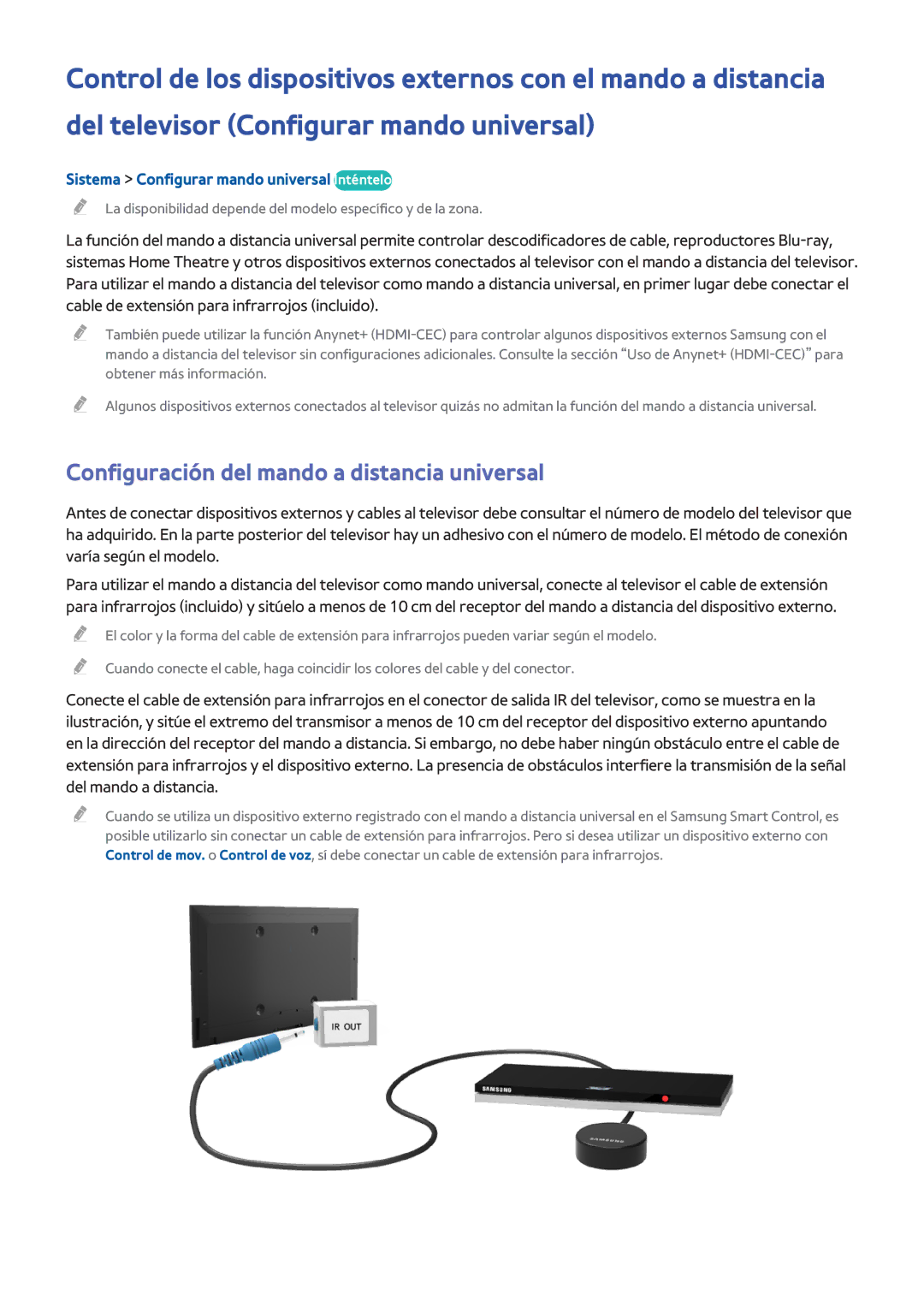 Samsung UE55H8000SLXXC manual Configuración del mando a distancia universal, Sistema Configurar mando universal Inténtelo 