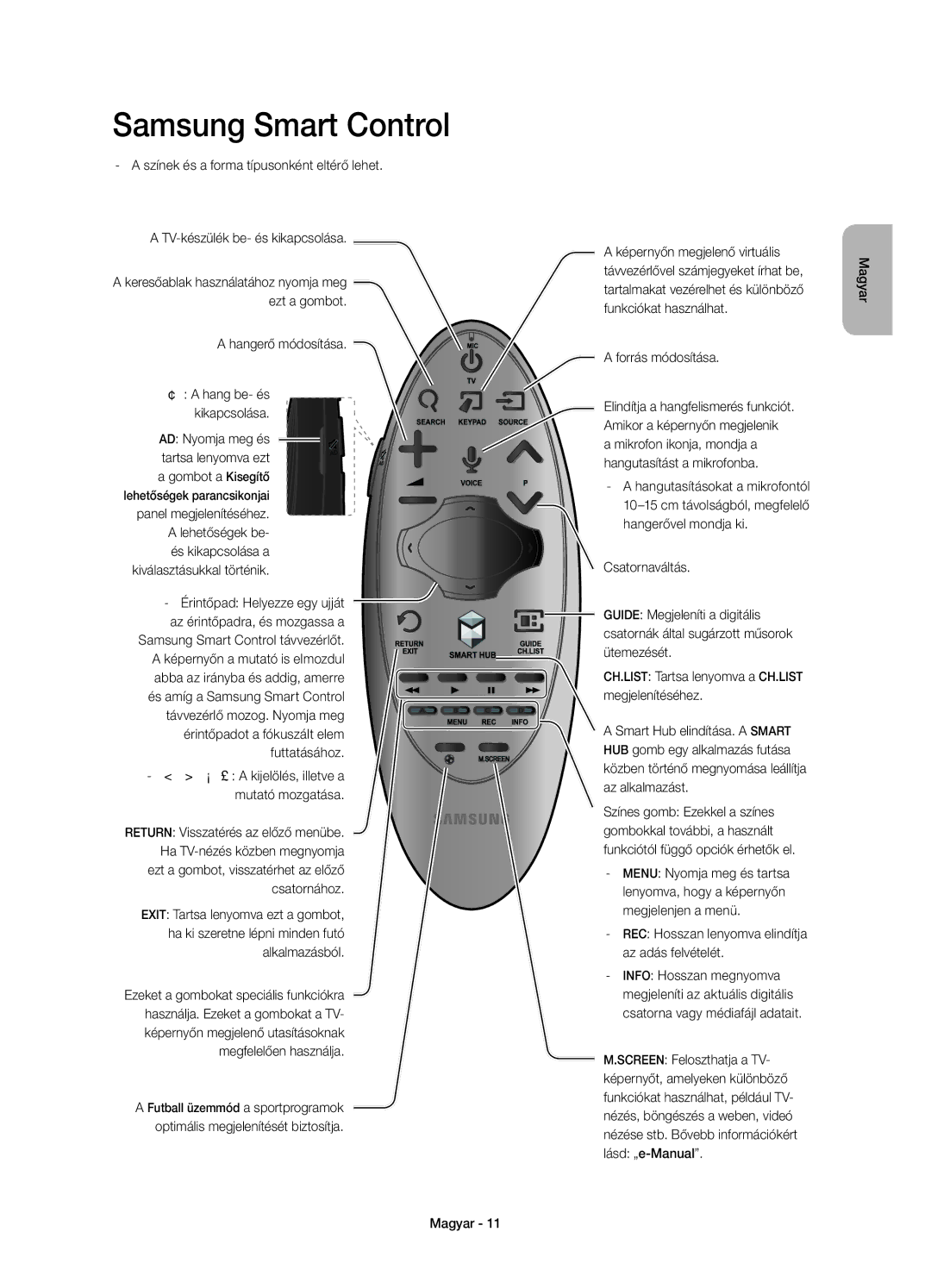 Samsung UE48H8000SLXXN manual Ezt a gombot, Funkciókat használhat, Hangerő módosítása Forrás módosítása ¢ a hang be- és 